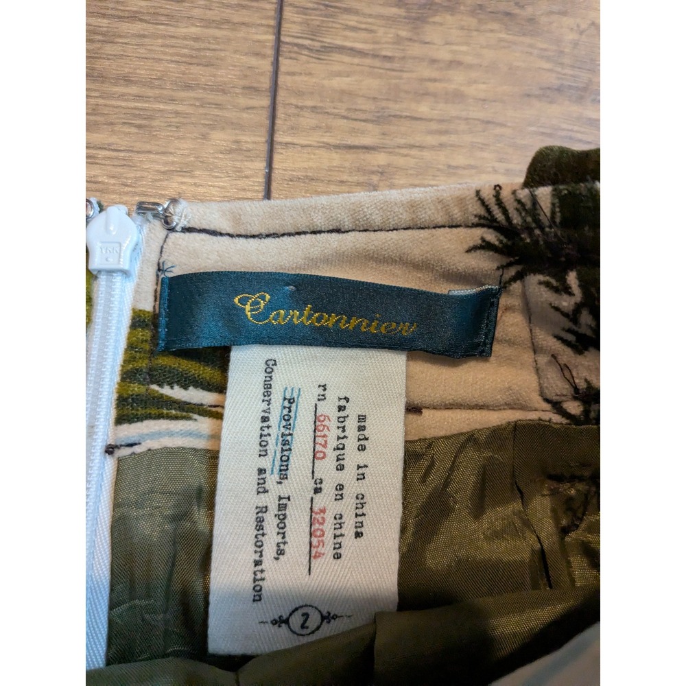 Cartonnier Skirt, Equestrian Print Pencil Skirt, Cottagecore, Size 2, Women - Picture 6 of 12